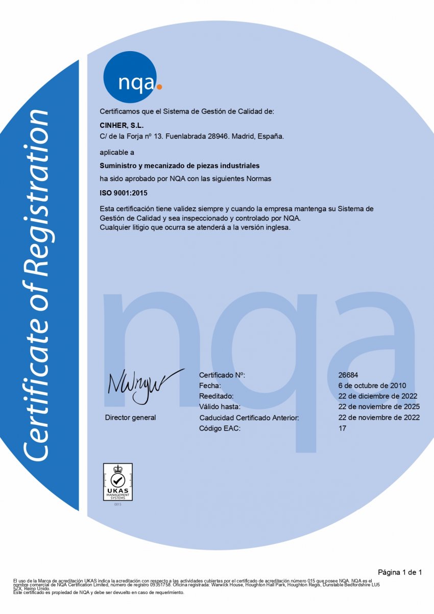 Certificado ISO 9001:2015