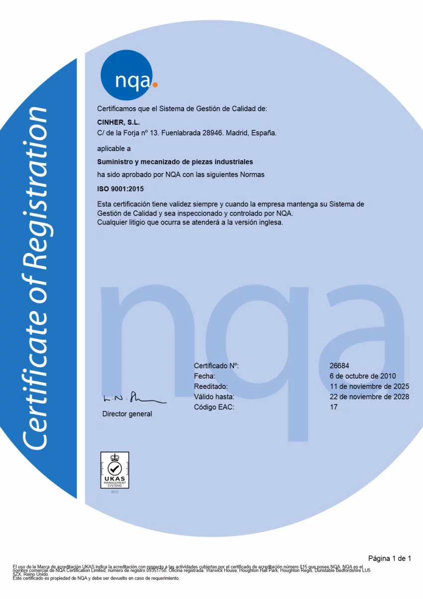 Certificado ISO 9001:2015